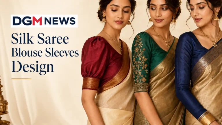 Silk saree blouse sleeves design ideas featuring puff, elbow-length, full and embroidered sleeves