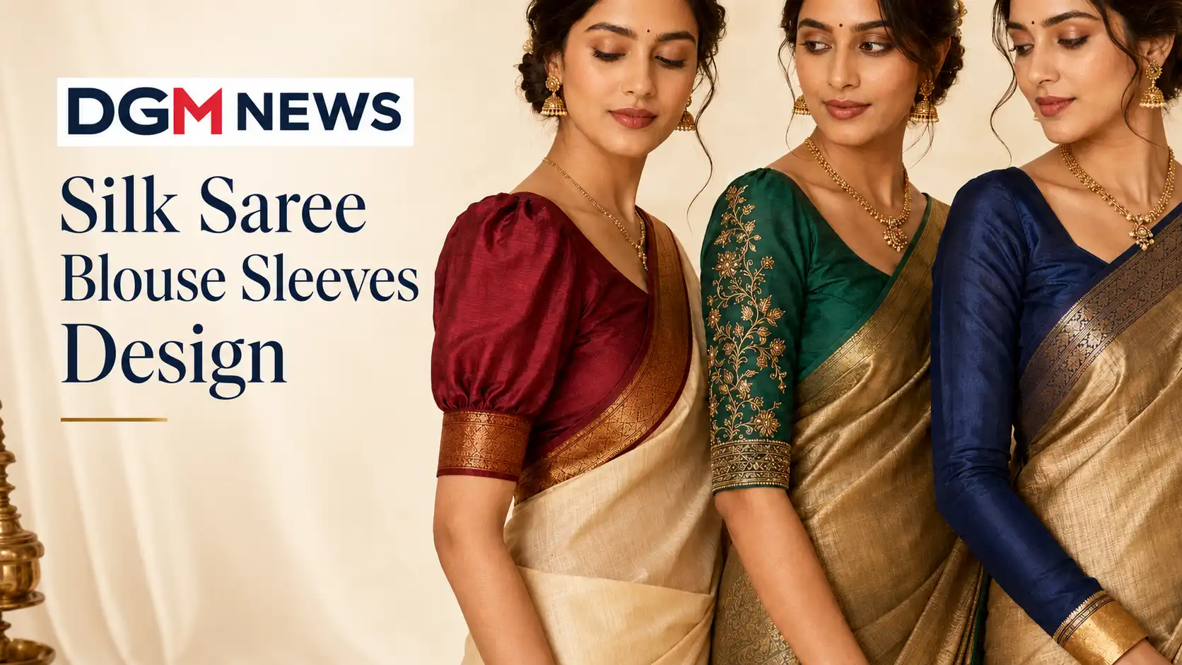 Silk saree blouse sleeves design ideas featuring puff, elbow-length, full and embroidered sleeves